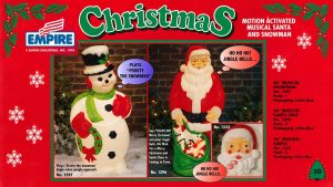 vintage snowman & santa blow molds