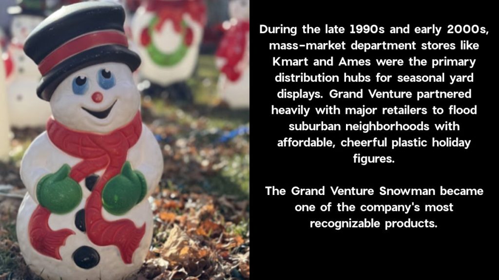 Brandon Gress's childhood Grand Venture snowman blow mold from K-Mart