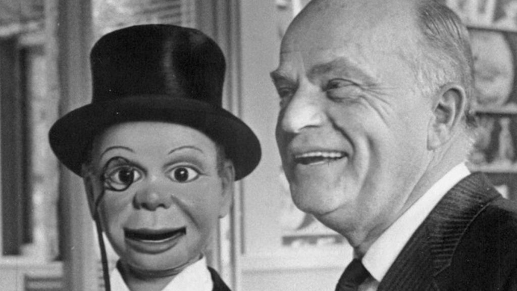 Edger Bergen and Charlie McCarthy, ventriloquism.