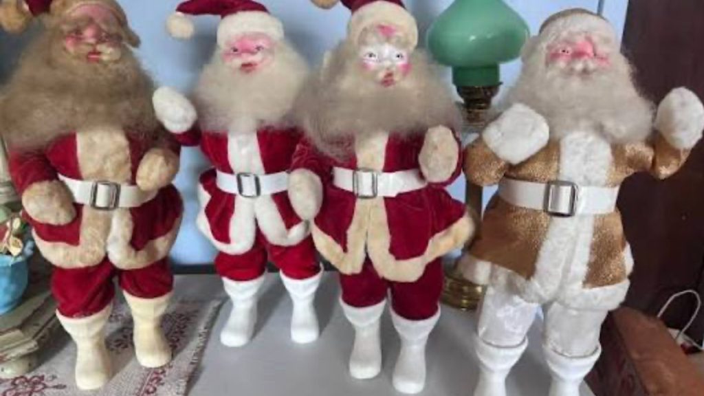 Vintage Harold Gale Santa figurines.