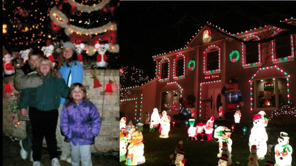 Brandon Gress and his cousins visiting the Richard's Way Christmas display around 2004