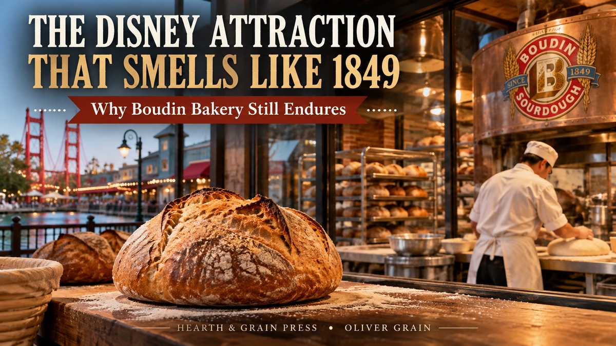 Boudin Bakery at Disney California Adventure featuring fresh San Francisco sourdough bread