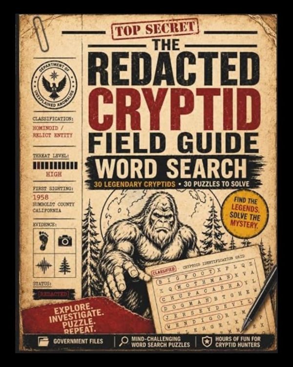 Redacted Cryptid Field Guide Word Search