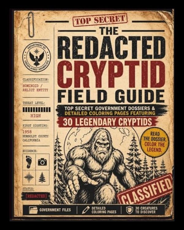 Redacted Cryptid Field Guide Cover
