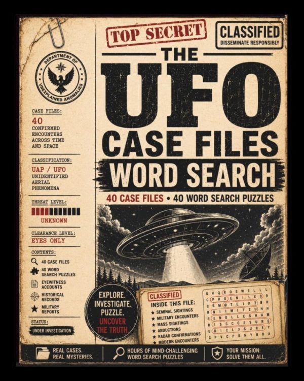UFO Case Files Word Search