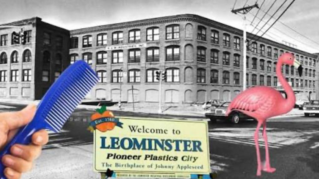 Leominster Massachusetts plastics city, pink flamingo & comb