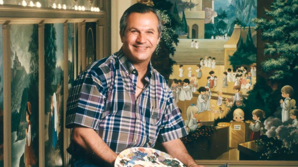 Sam Butcher picture, Precious Moments mural in Carthage, Missouri