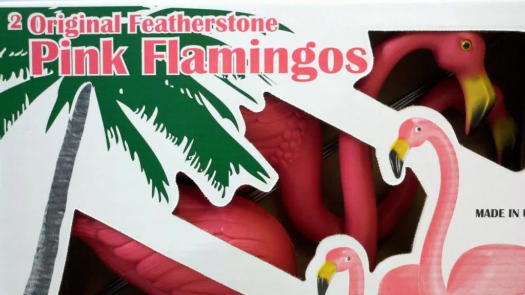 2 Original Featherstone Pink Flamingoes in box
