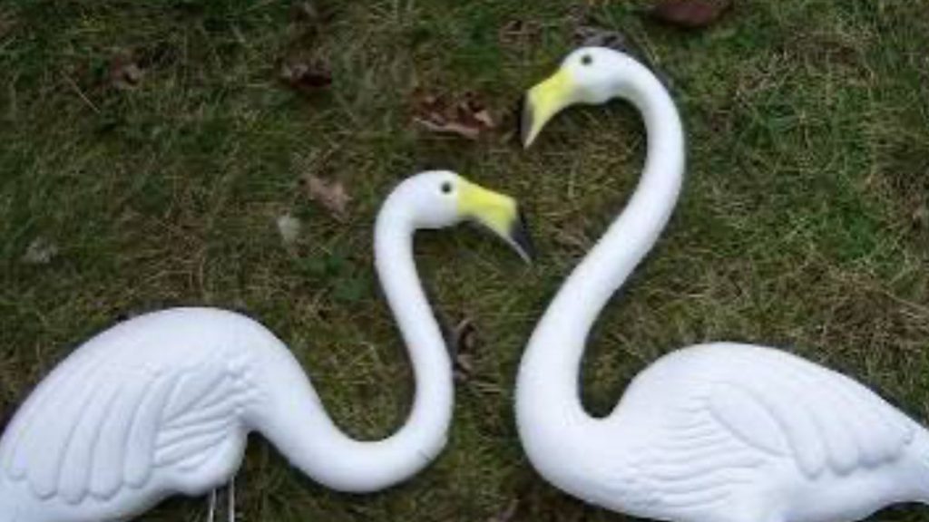 Union Products white flamingo blow mold, the Snomingo