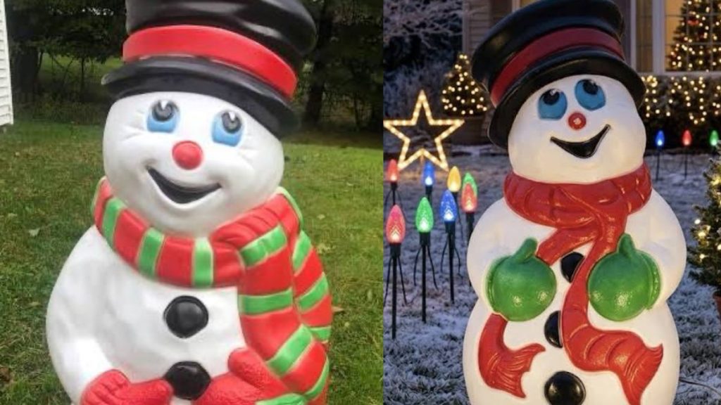 Grand Venture snow man with a scarf blow mold.