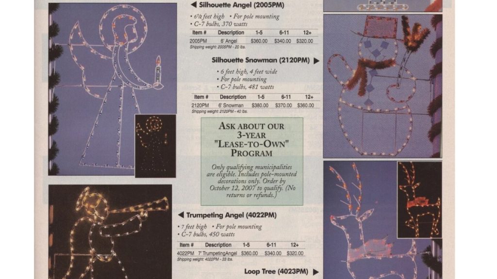 vintage Christmas catalog offering Main Street town decorations